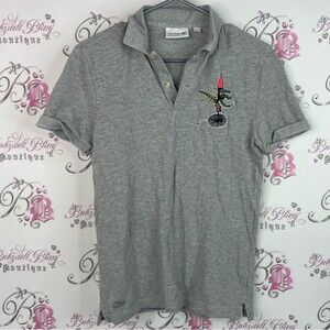 Lacoste by Jean Paul goude crocodile alligator embroidery light Gray Polo Shirt